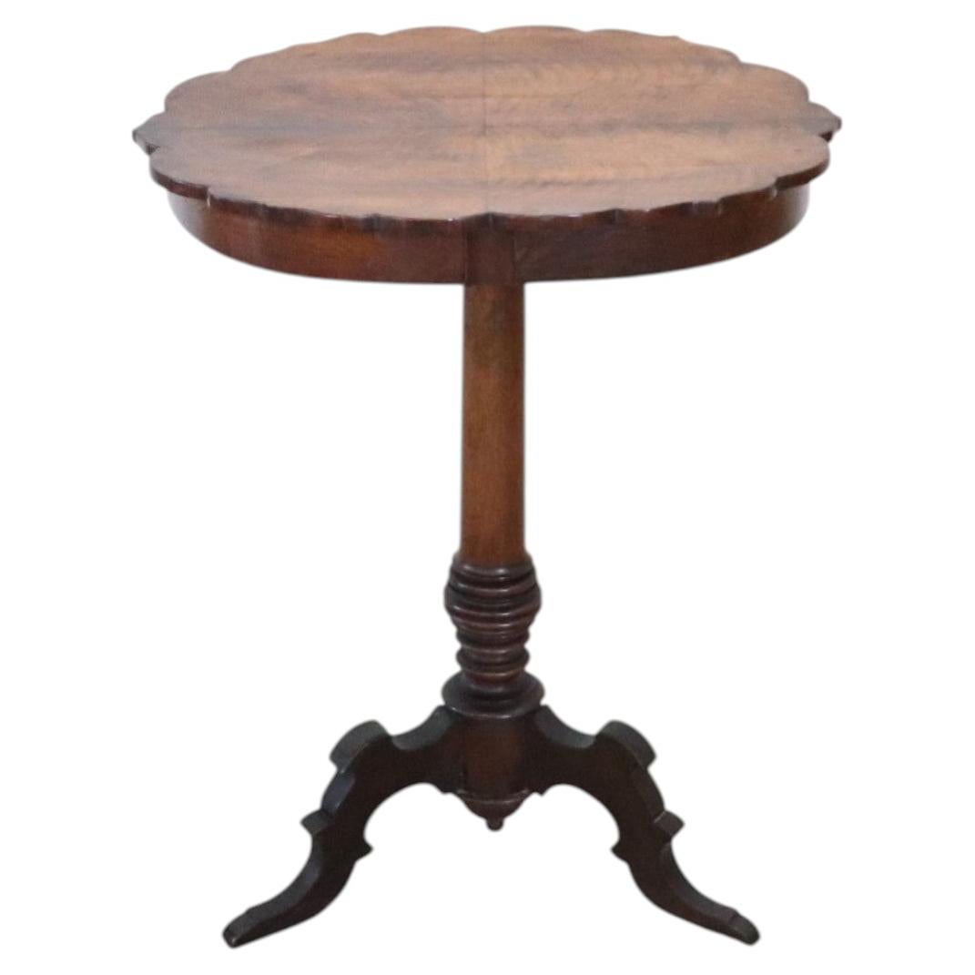 19th Century Italian Walnut Gueridon Table or Side Table