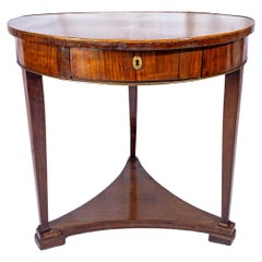 19th Century Italian Walnut Gueridon Table with Trifold Base & Lock Drawer