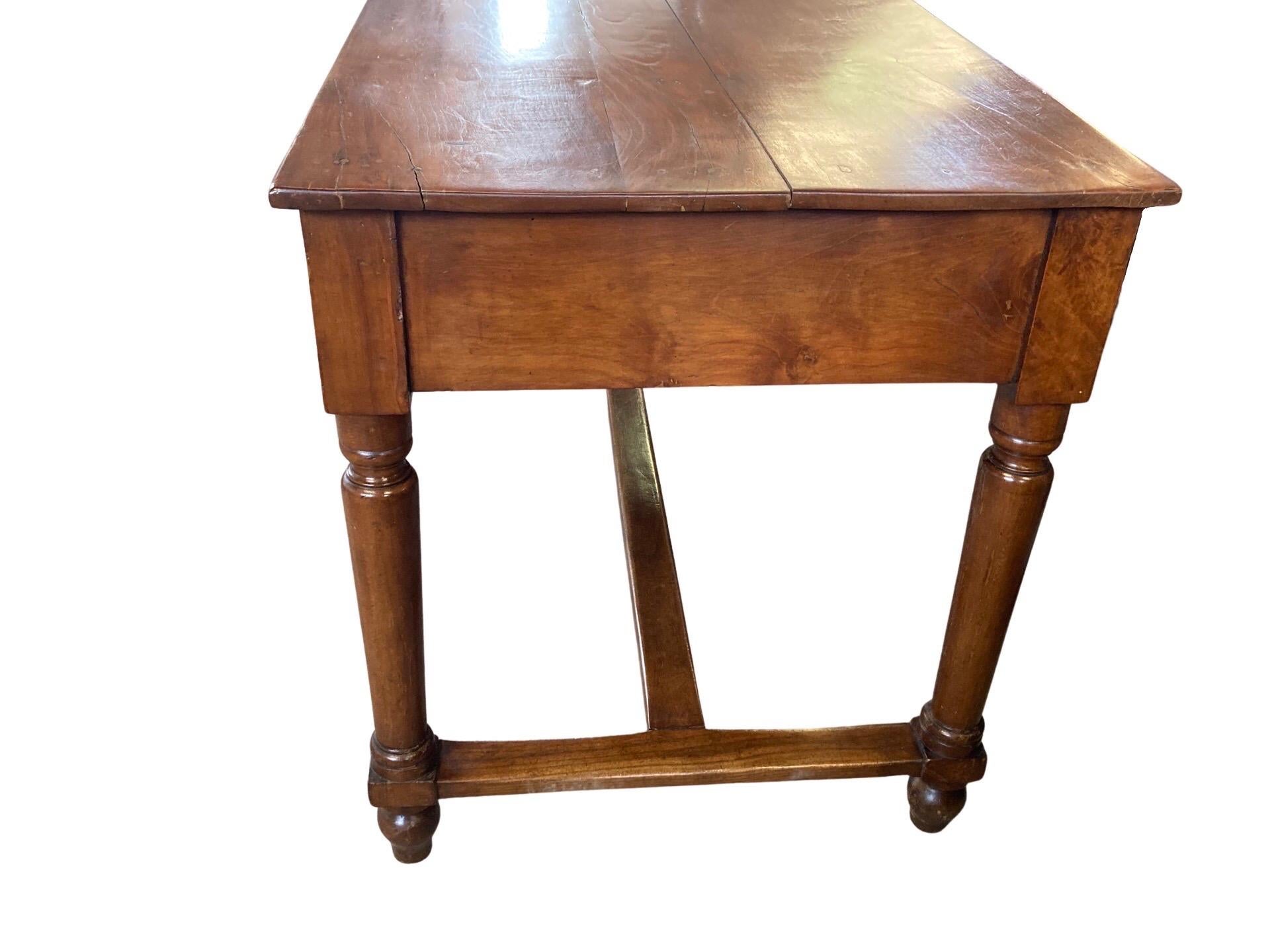 19th Century Italian Walnut Kitchen Table / Writing Desk 1