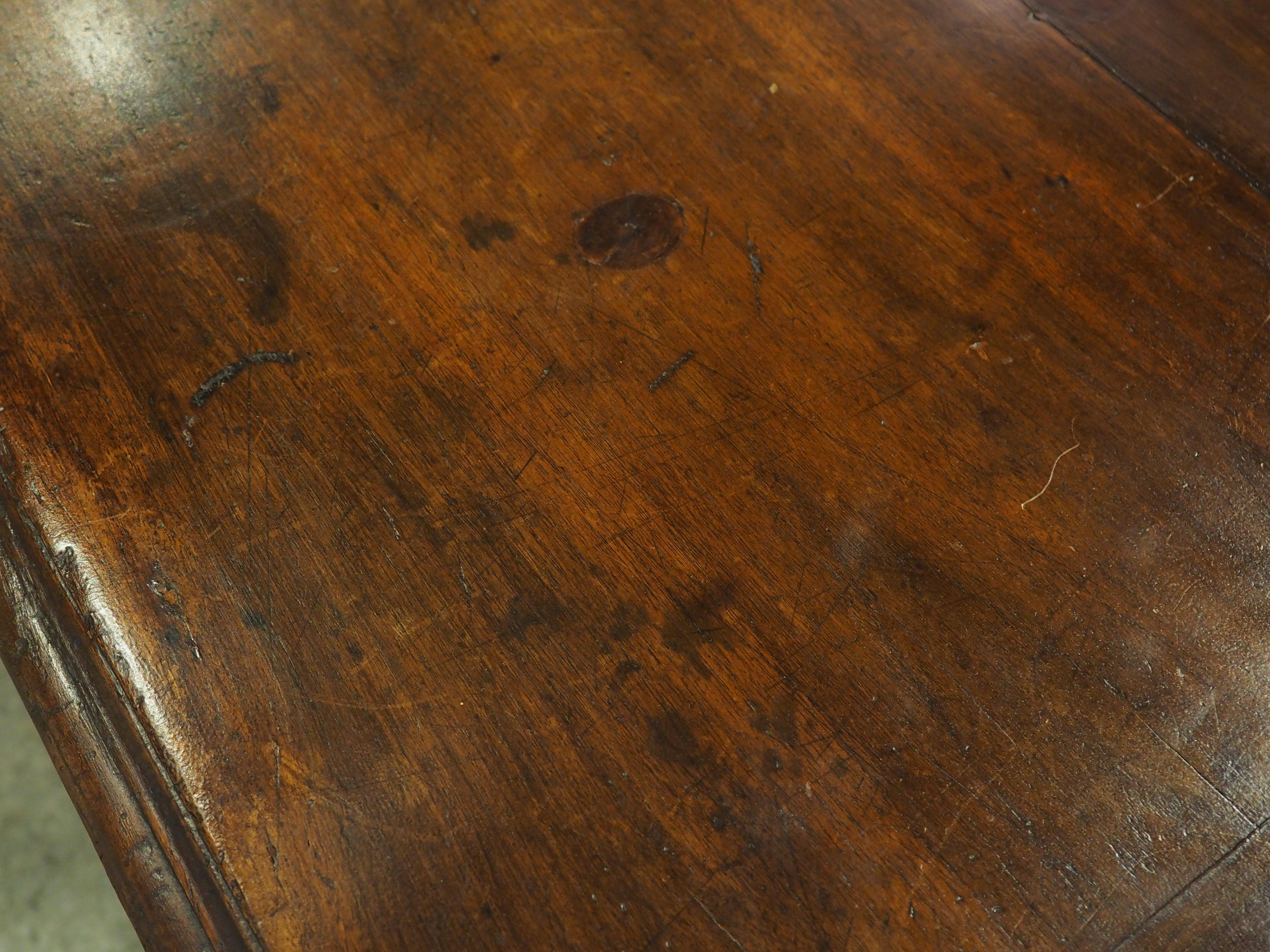 19th Century Italian Walnut Lyre Leg Table with Baroque Style Wooden Stretchers For Sale 1