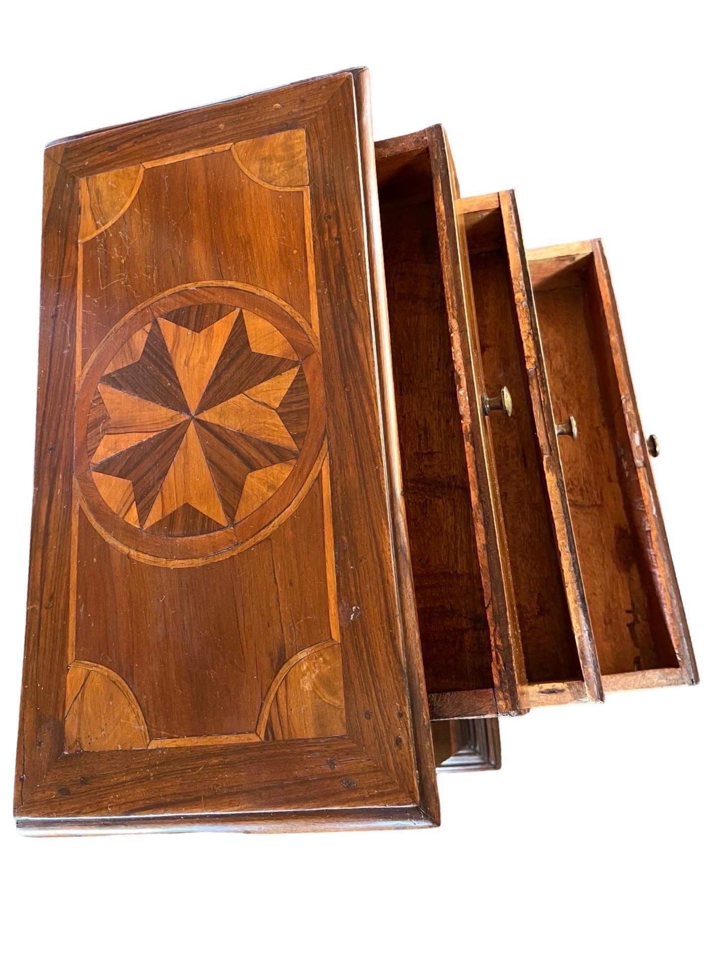 19th Century Italian Walnut Miniature Chest Of Drawers For Sale 4