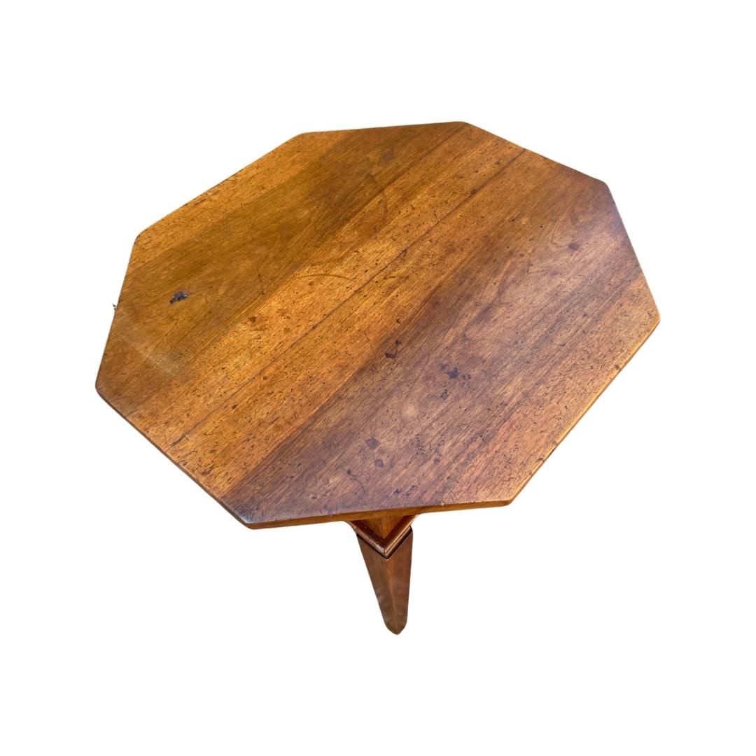 Neoclassical 19th Century Italian Walnut Octagonal Side Table / Center Table