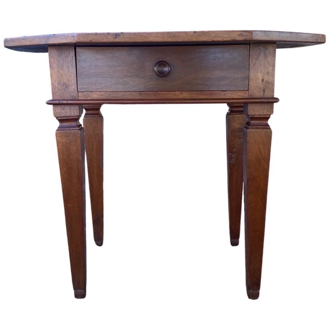 Hand-Crafted 19th Century Italian Walnut Octagonal Side Table / Center Table