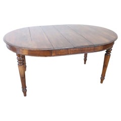 19th Century Italian Walnut Oval Antique Dining Room Table