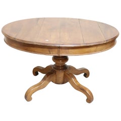 19th Century Italian Walnut Oval Extendable Antique Dining Room Table