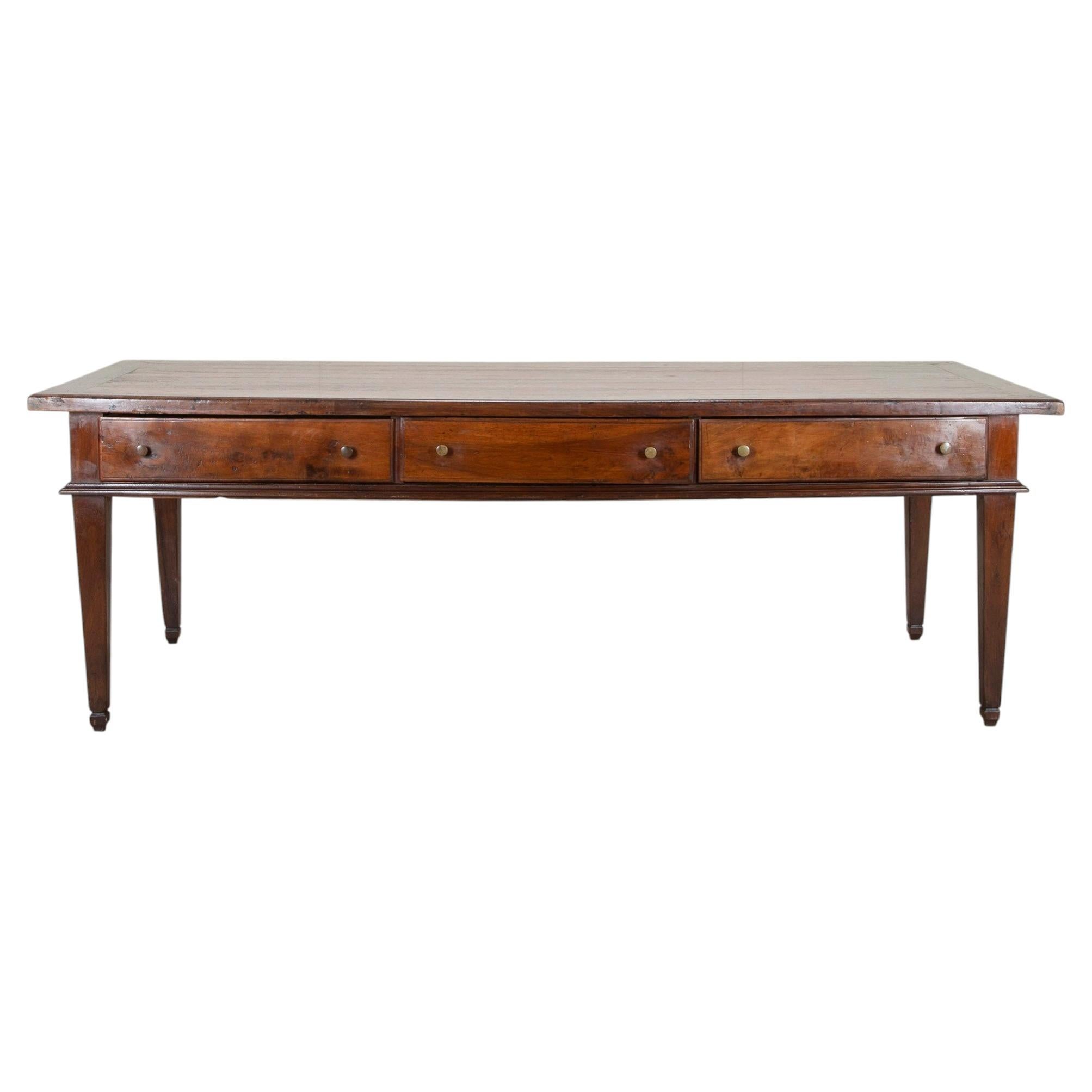 19th Century Italian Walnut Refectory Table