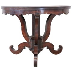 19th Century Italian Walnut Round Center Table