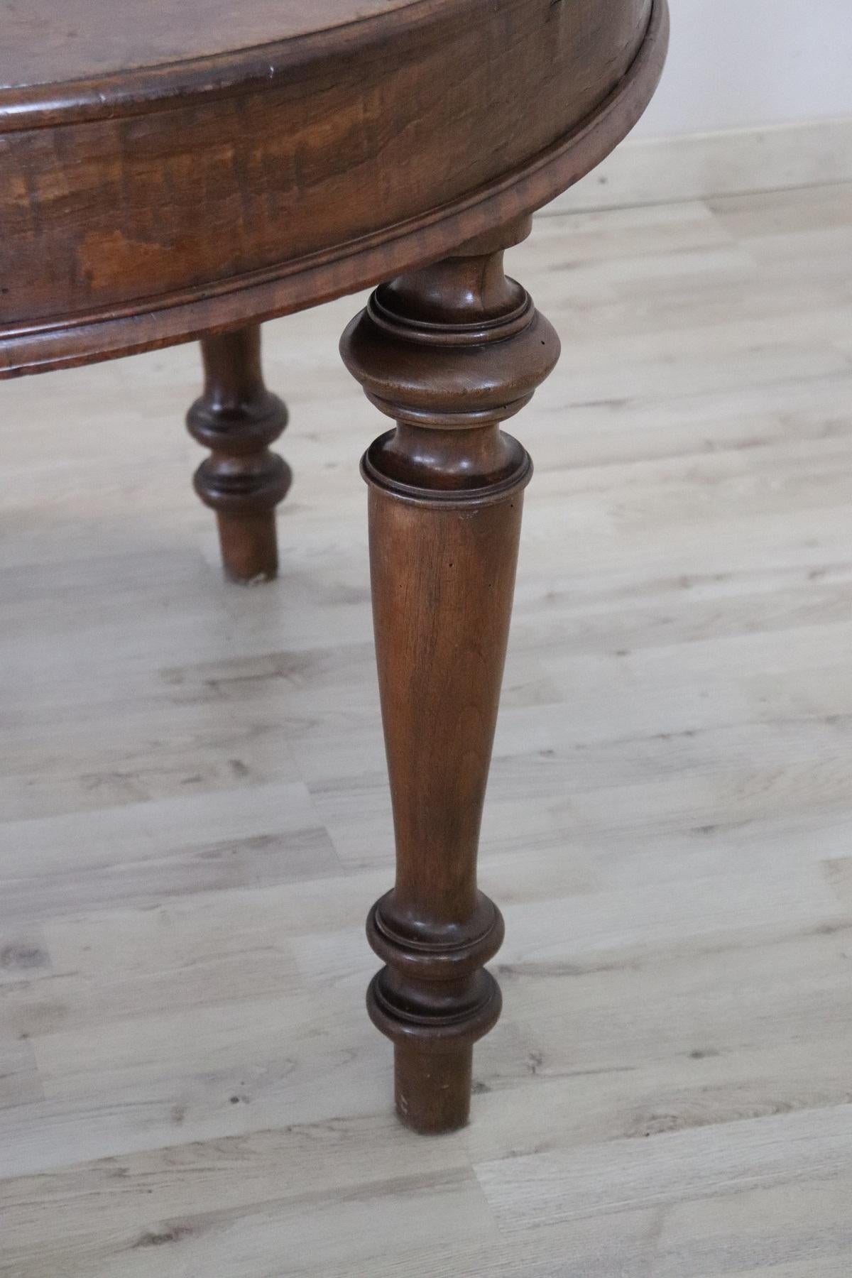 antique round walnut dining table