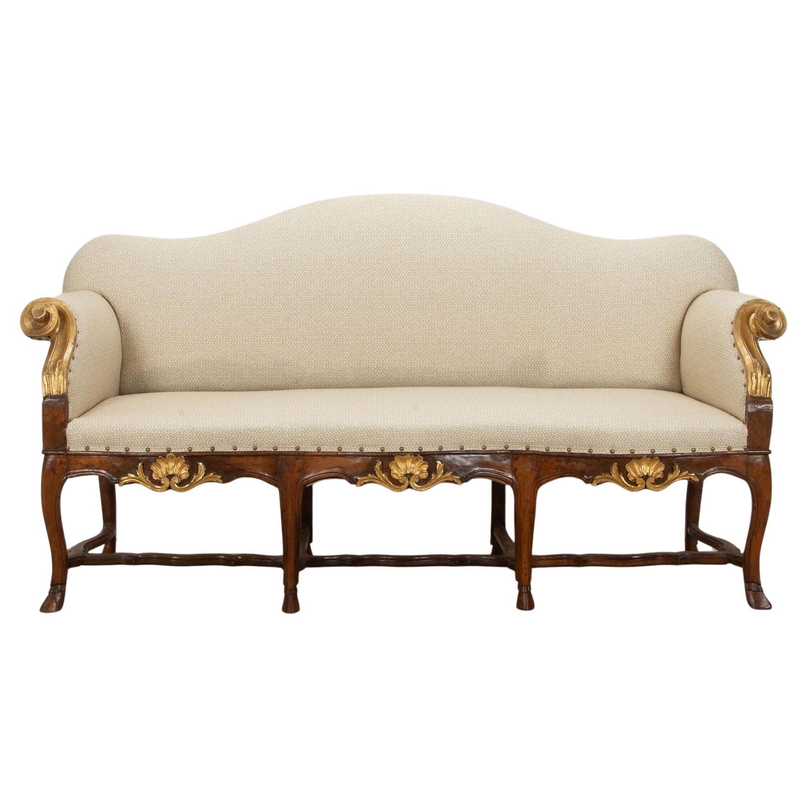 19th Century Italian Walnut Sofa from Tuscany