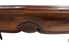 19th Century Italian Walnut Table with Cabriole Legs and shaped carved apron