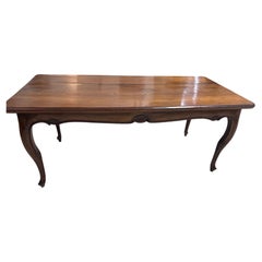 19th Century Italian Walnut Table with Cabriole Legs and shaped carved apron