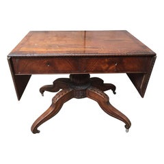 19th Century Italian Walnut Table with Double Hinged Top, 1890s