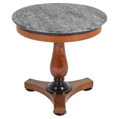 19th Century Italian Walnut Table with Marble Top