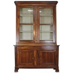 Antique 19th Century Italian Walnut Wood Bookcase or Sideboard