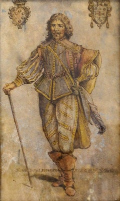 19th Century Italian Watercolor Painting depicting the Duke of Coimbra