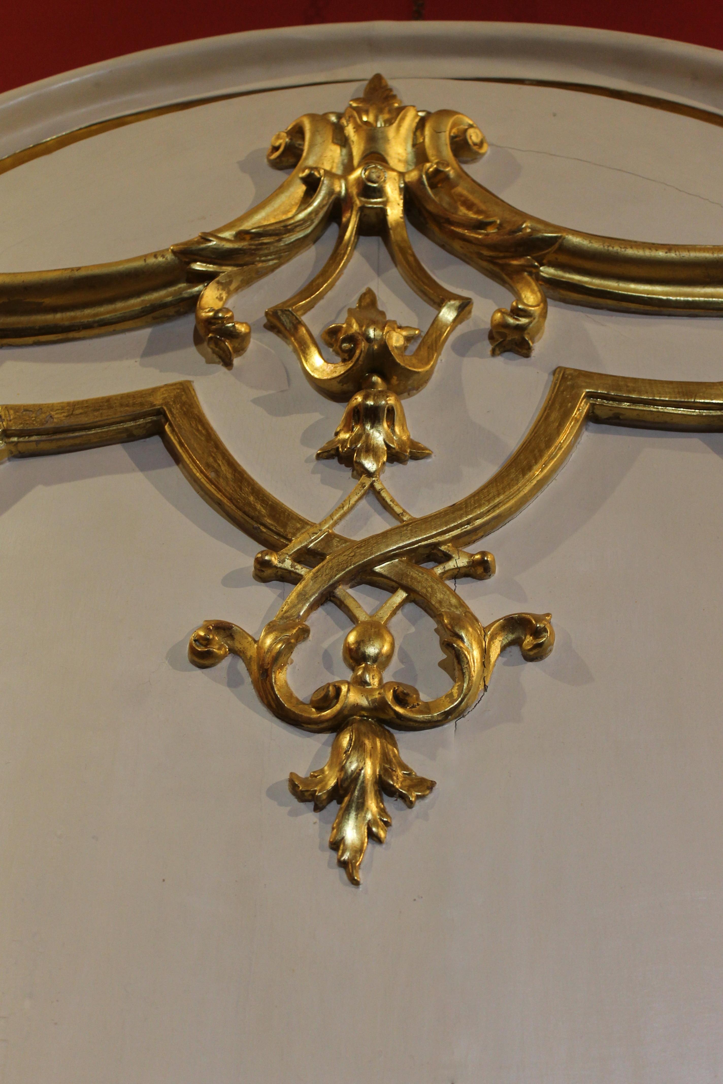 Italienische Rokokotür aus weißem Lack und Giltwood mit Griffen aus vergoldeter Bronze 5