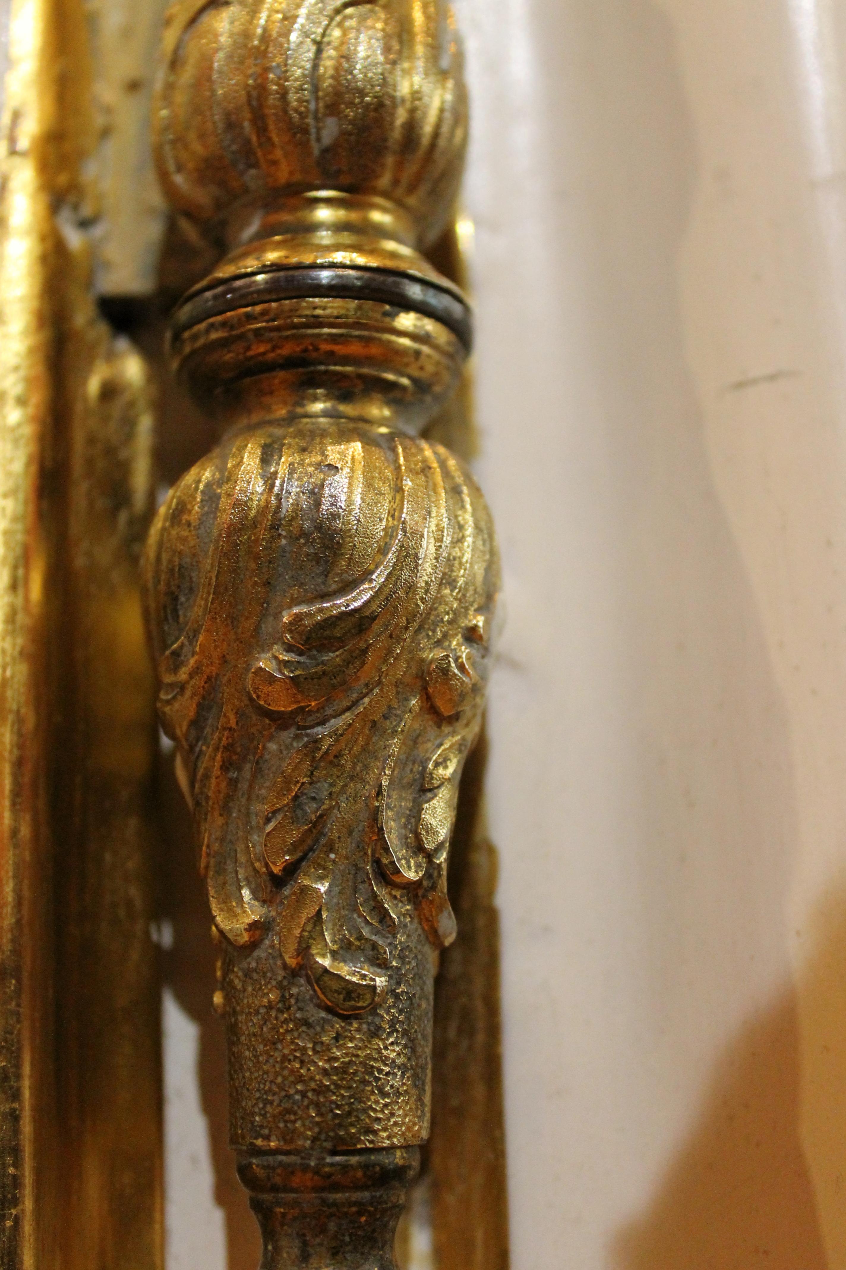 Italienische Rokokotür aus weißem Lack und Giltwood mit Griffen aus vergoldeter Bronze 3