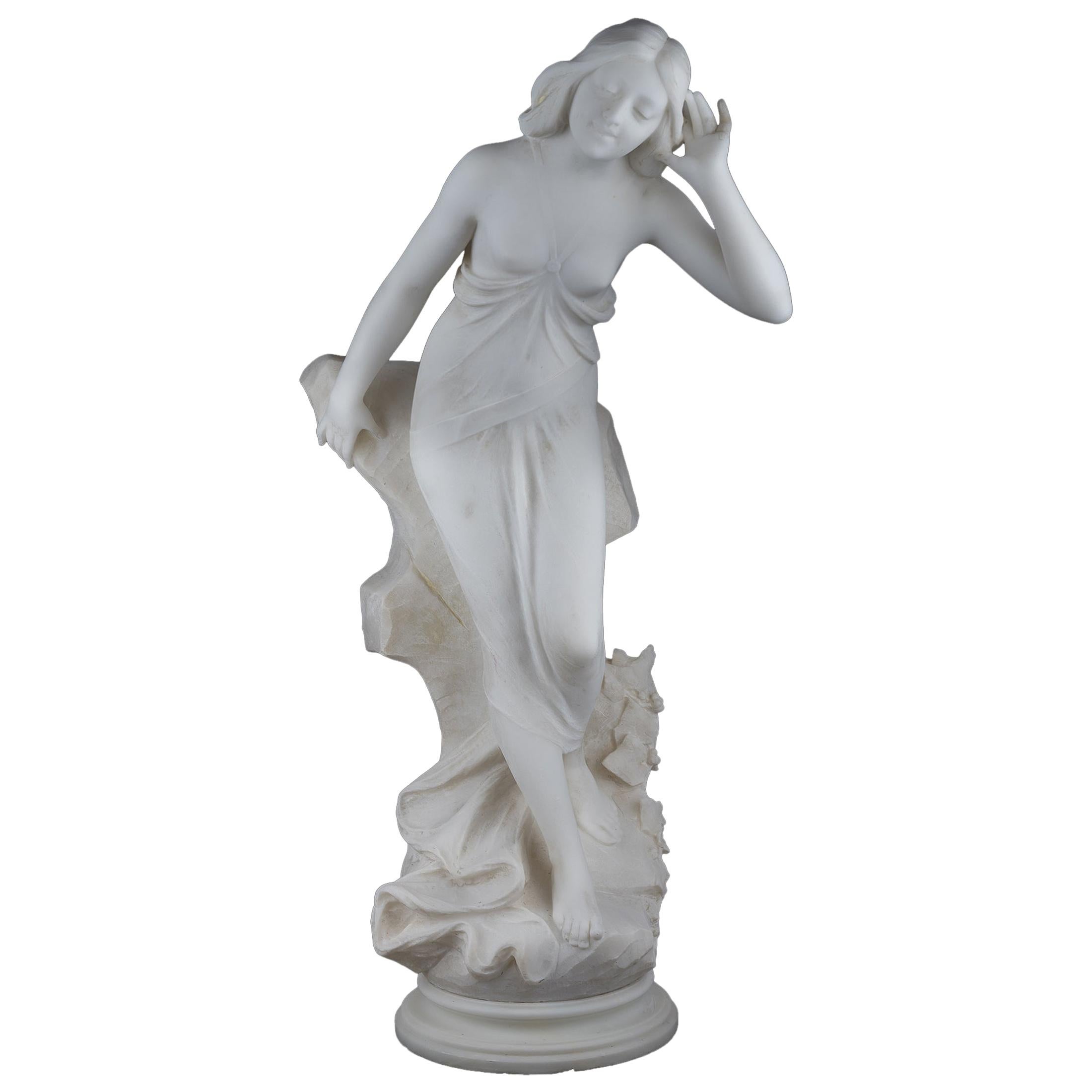 Italian Marble Sculpture of a Beauty by A. Batacchi For Sale