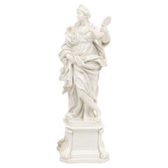 Sculpture décorative en porcelaine blanche italienne du 19e siècle représentant Prudence