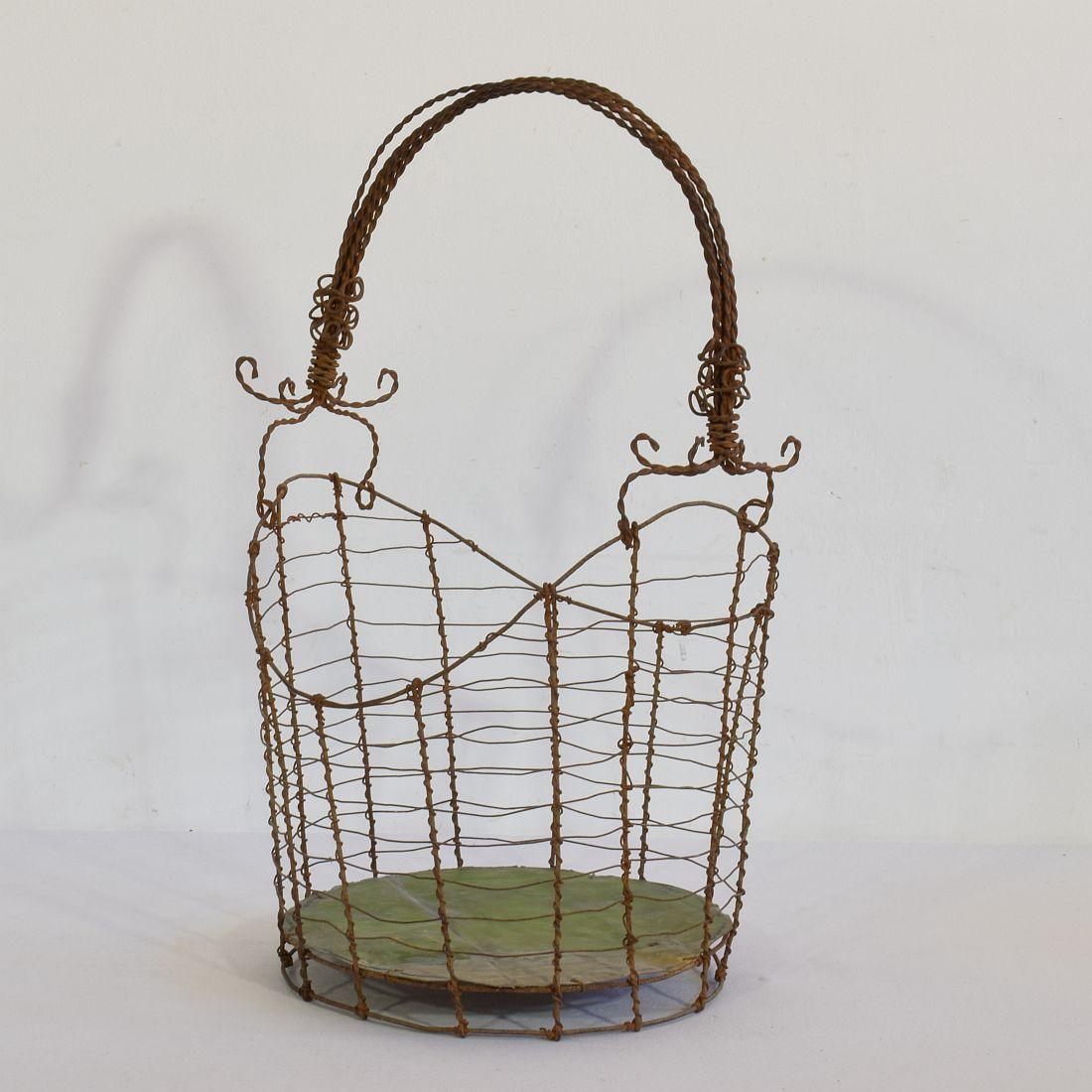 Folk Art 19th Century Italian Wirework Basket