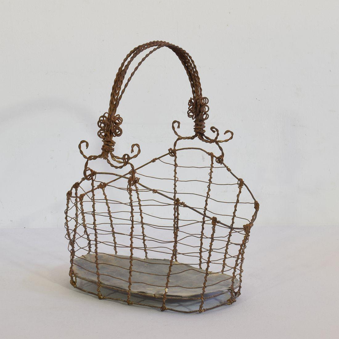 Iron 19th Century Italian Wirework Basket