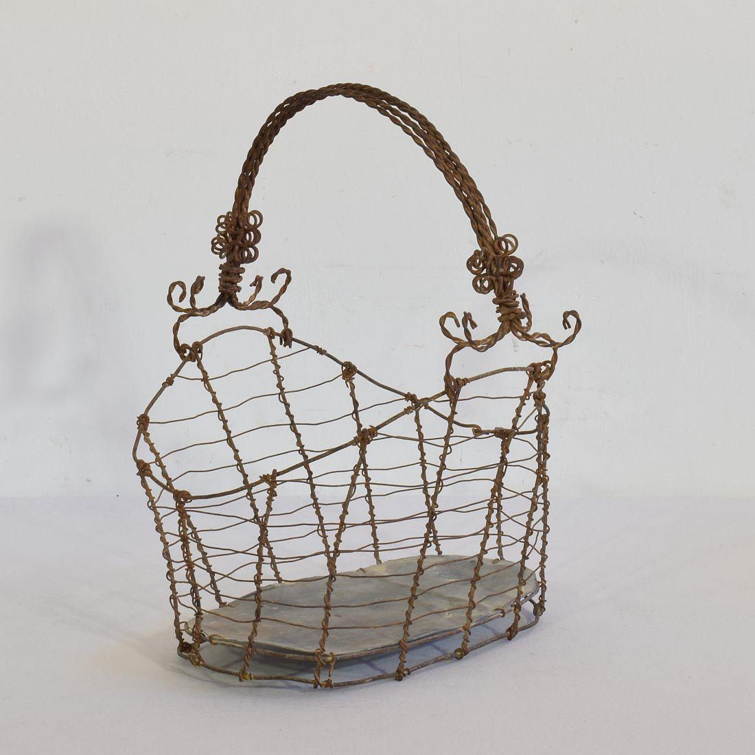 19th Century Italian Wirework Basket 1