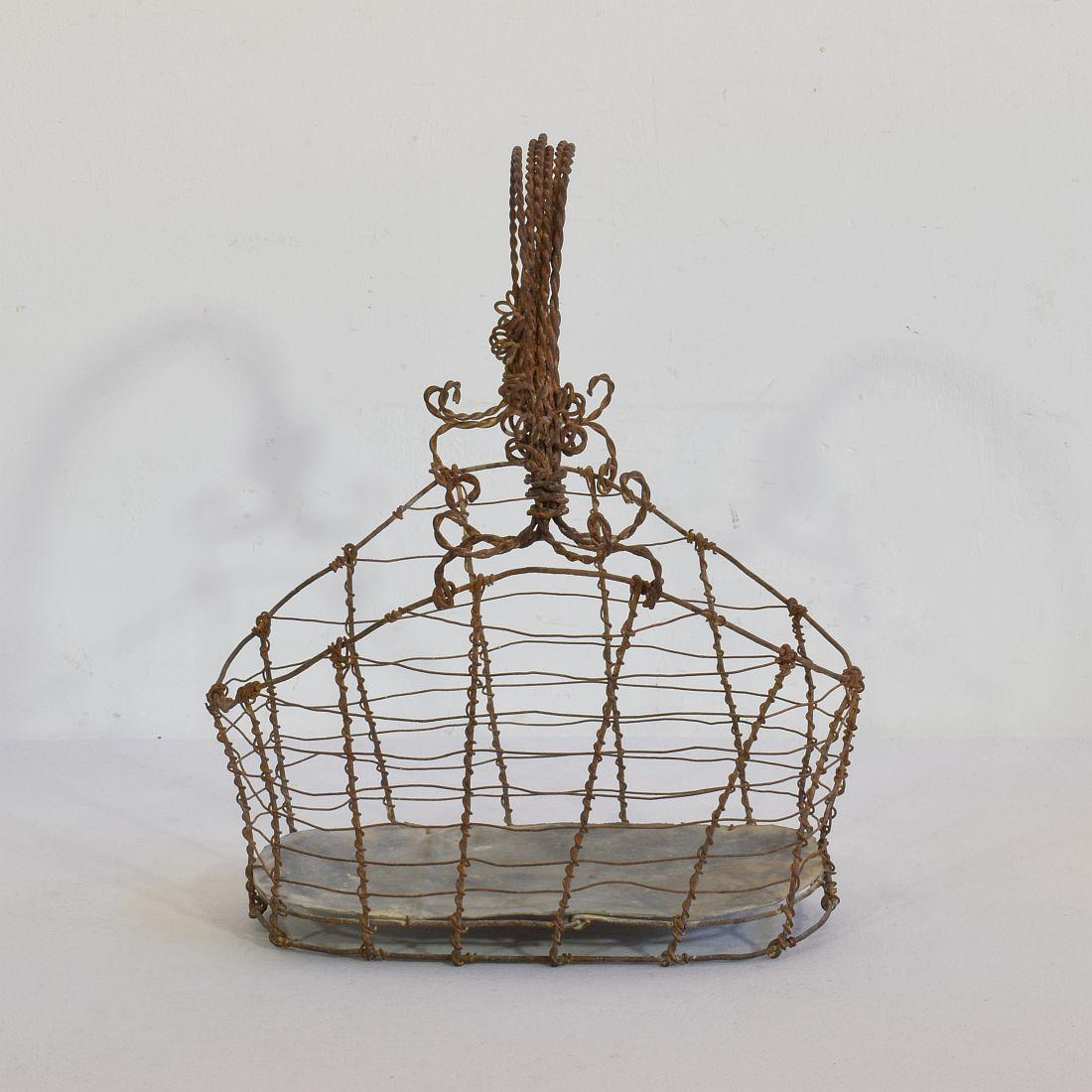 19th Century Italian Wirework Basket 2