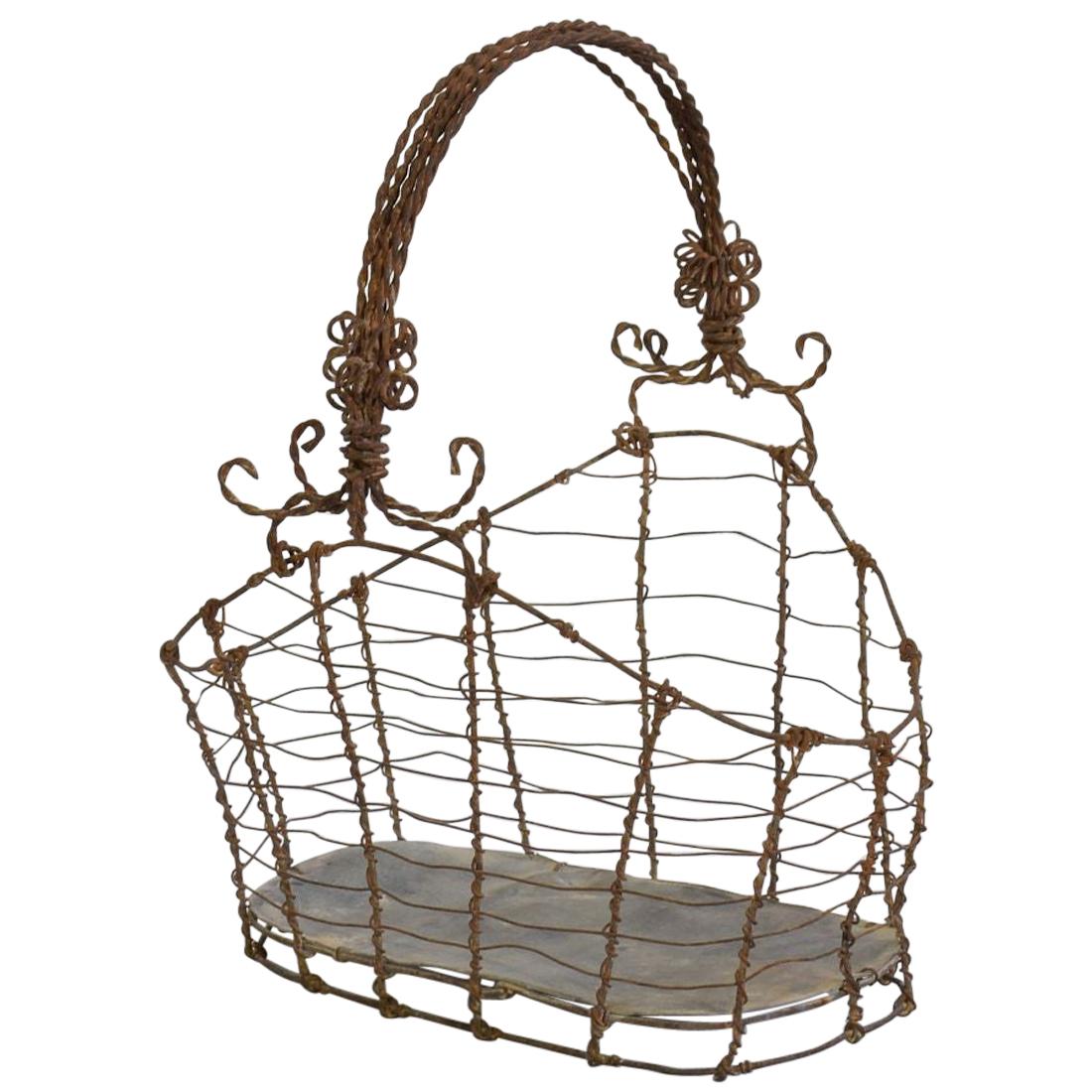 19th Century Italian Wirework Basket