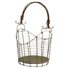 Panier en fil de fer italien du 19ème siècle