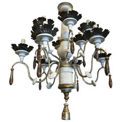 19th Century Italian Wood and Iron Chandelier