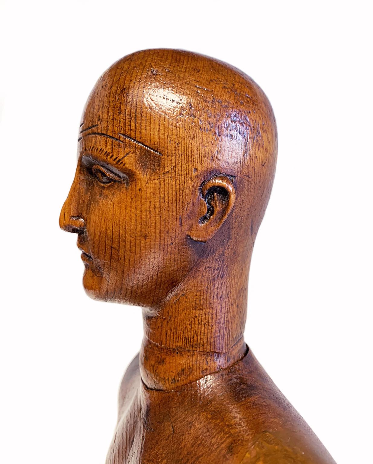 Carved 19th Century Italian Wood Mannequin, Circa 1870-1880 For Sale