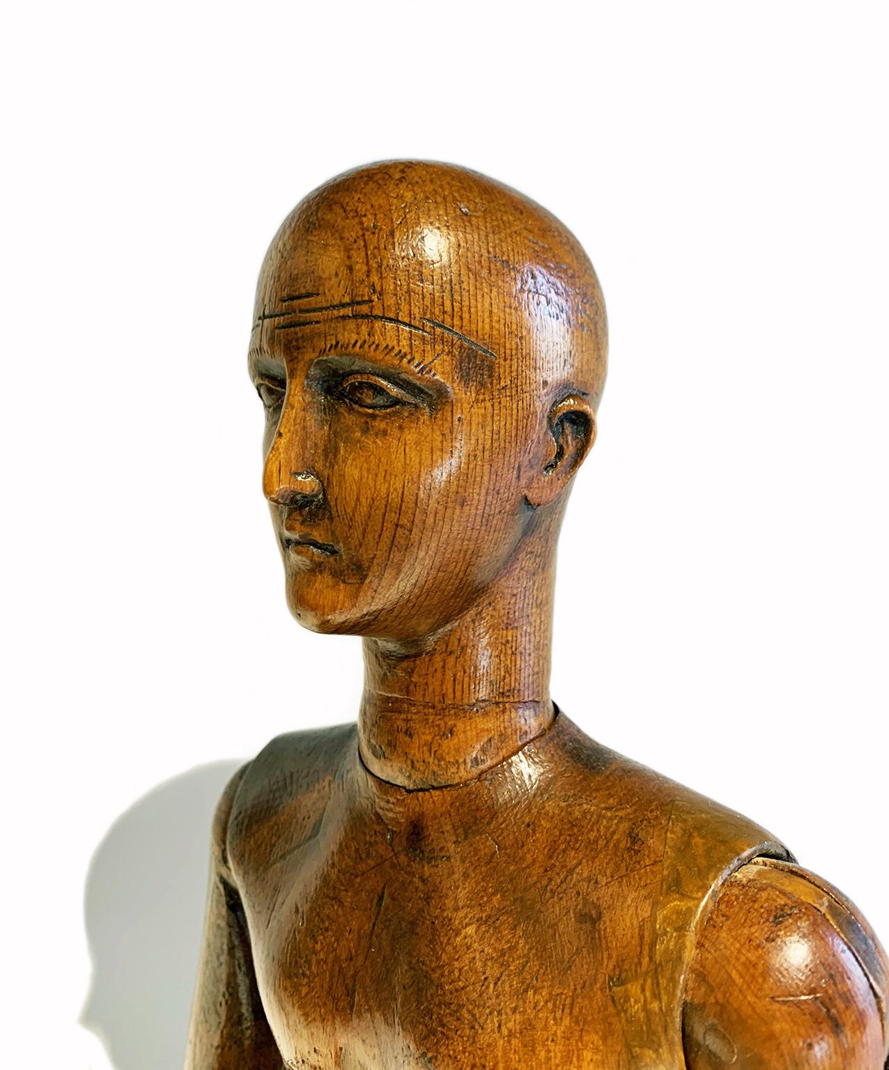 19th Century Italian Wood Mannequin, Circa 1870-1880 In Good Condition For Sale In Milano, IT