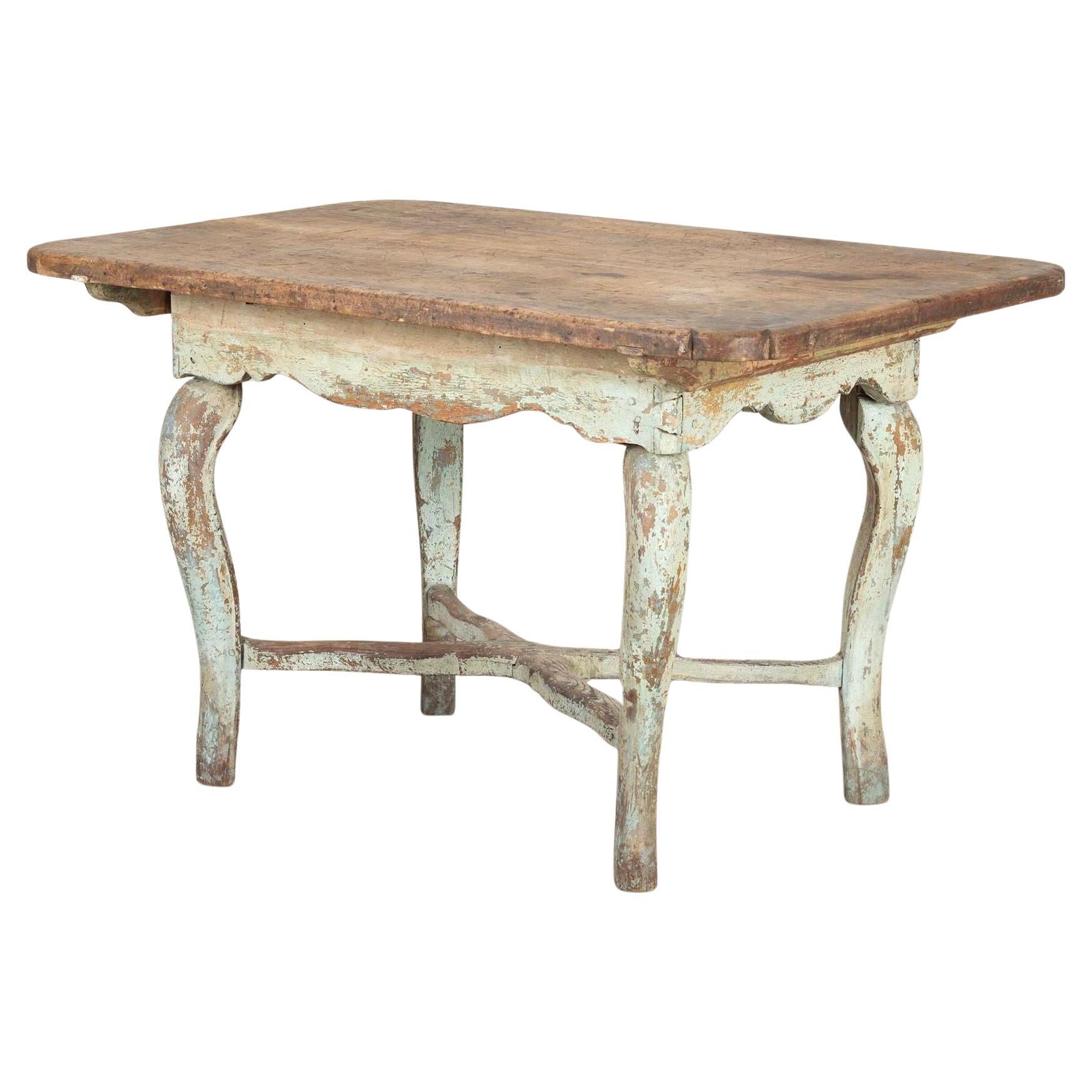 Mesa de campo italiana de madera del siglo XIX