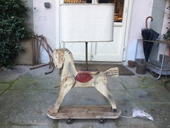 19th Century Italian Wooden Horse Children's Toy Converted into Table Lamp