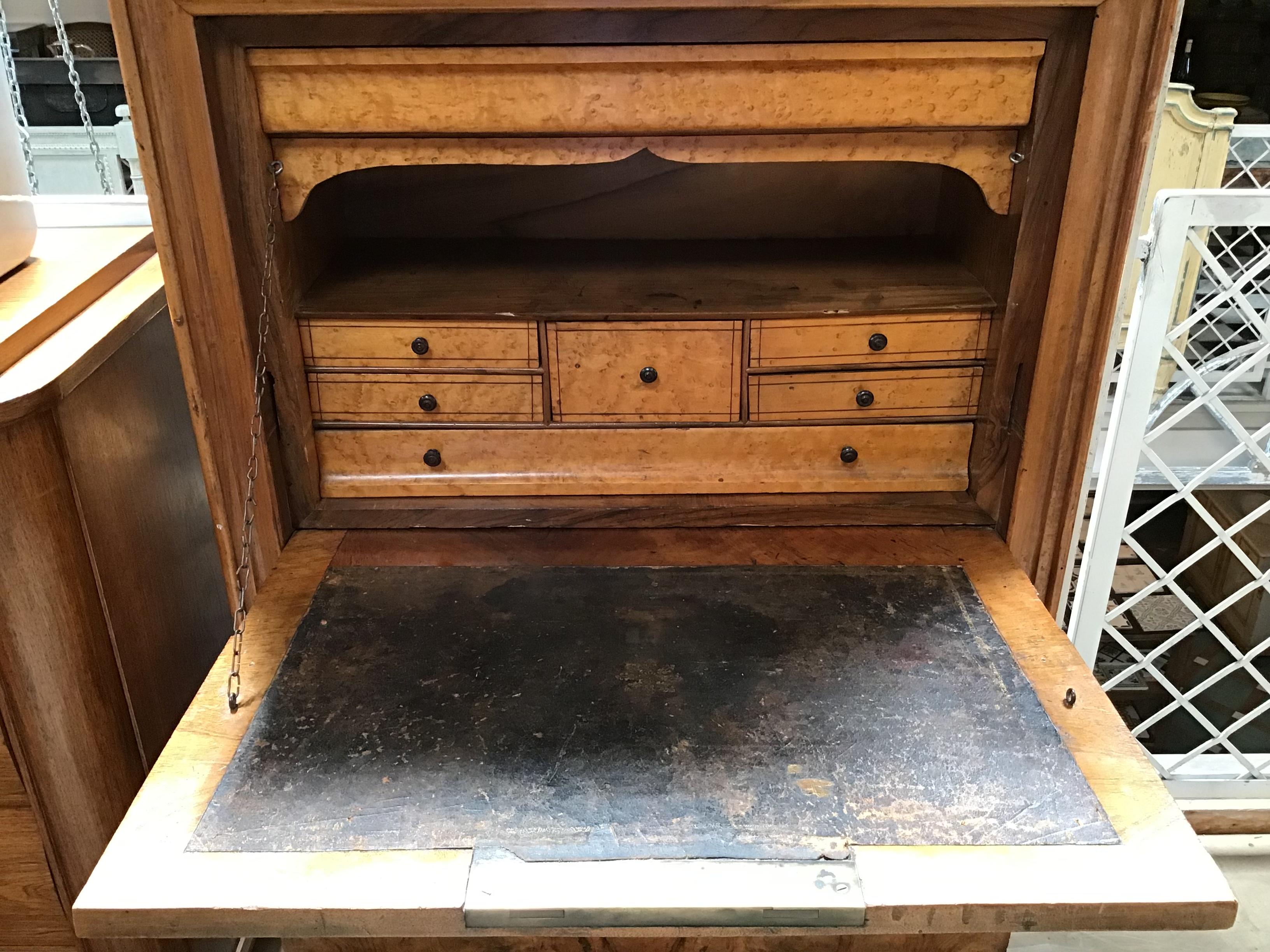19th Century Italian Wooden Secretaire with Marble Top, 1890s For Sale 6