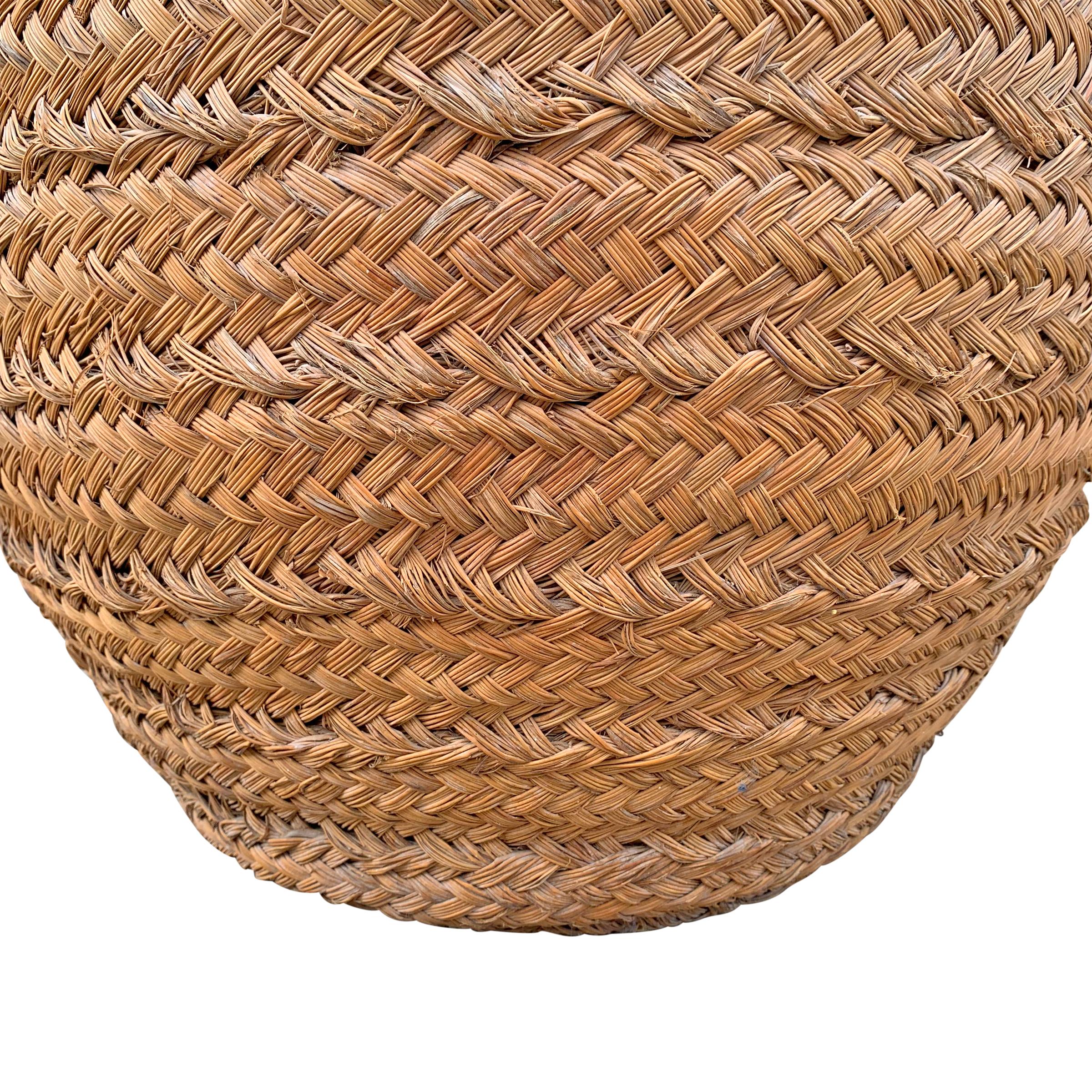 19th Century Italian Woven Wicker Covered Wine Jar 4