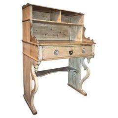 19th-Century Italian Writing Desk in Bleached Poplar and Oak Tuscan Handcraft
