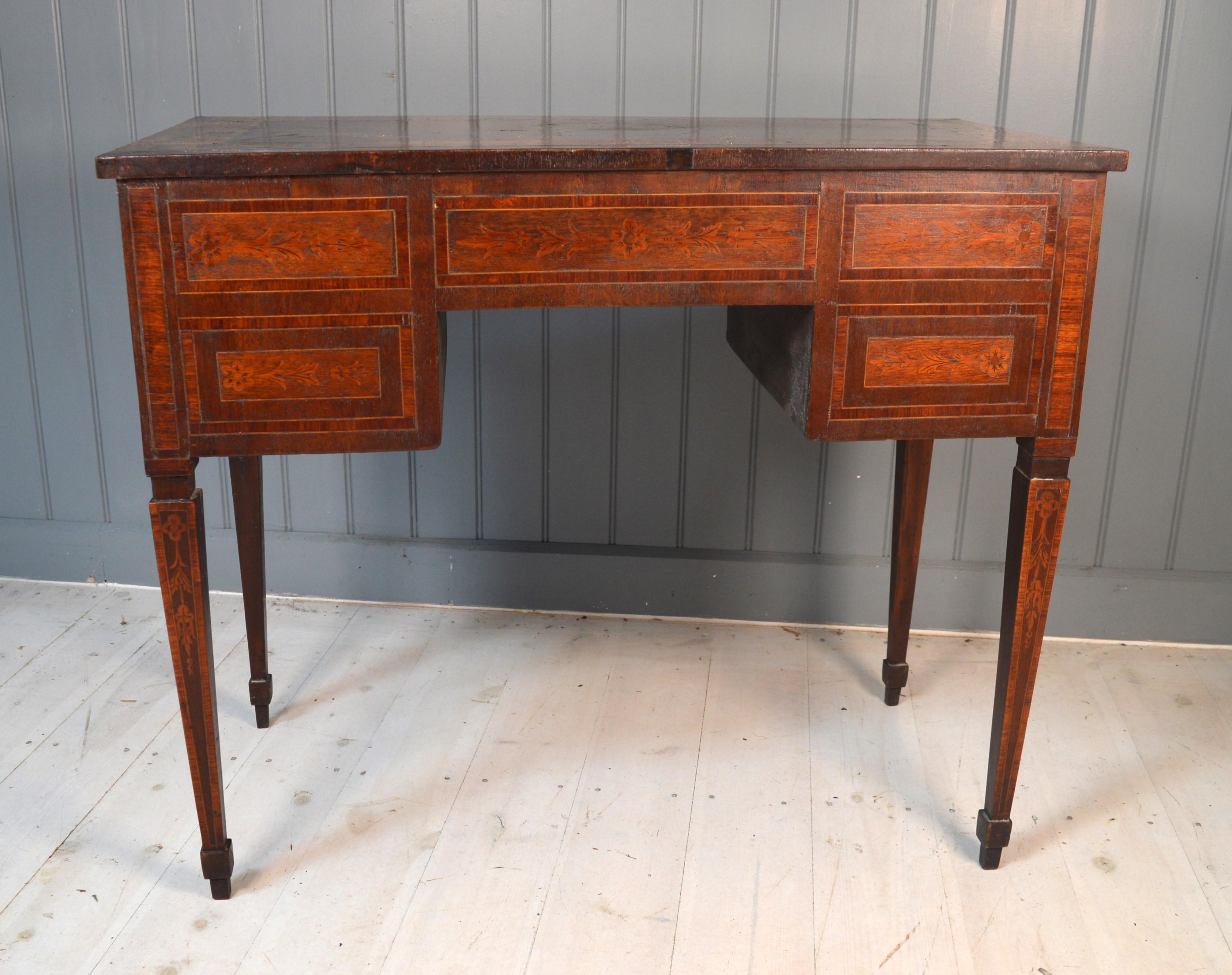 Marquetry 19th Century Italian Writing Table For Sale