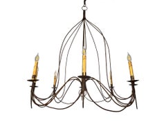 19th Century Italian Wrought Iron 8 Arms Chandelier
