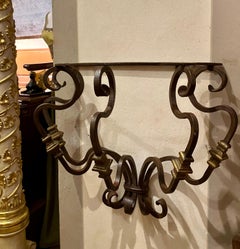 19th Century Italian Wrought Iron Wall Brackets Shelves or Consoles 4 Available