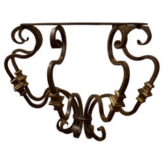 19th Century Italian Wrought Iron Wall Brackets Shelves or Consoles 4 Available