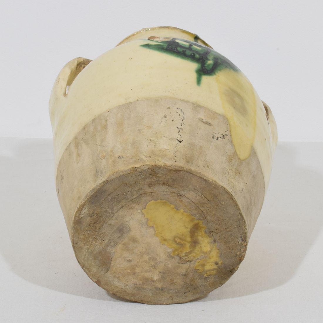 Italienischer gelb/grün glasierter Steingutkrug/Schale aus dem 19. Jahrhundert im Angebot 5