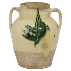 19th Century, Italian Yellow/ Green Glazed Earthenware Jug/Jar