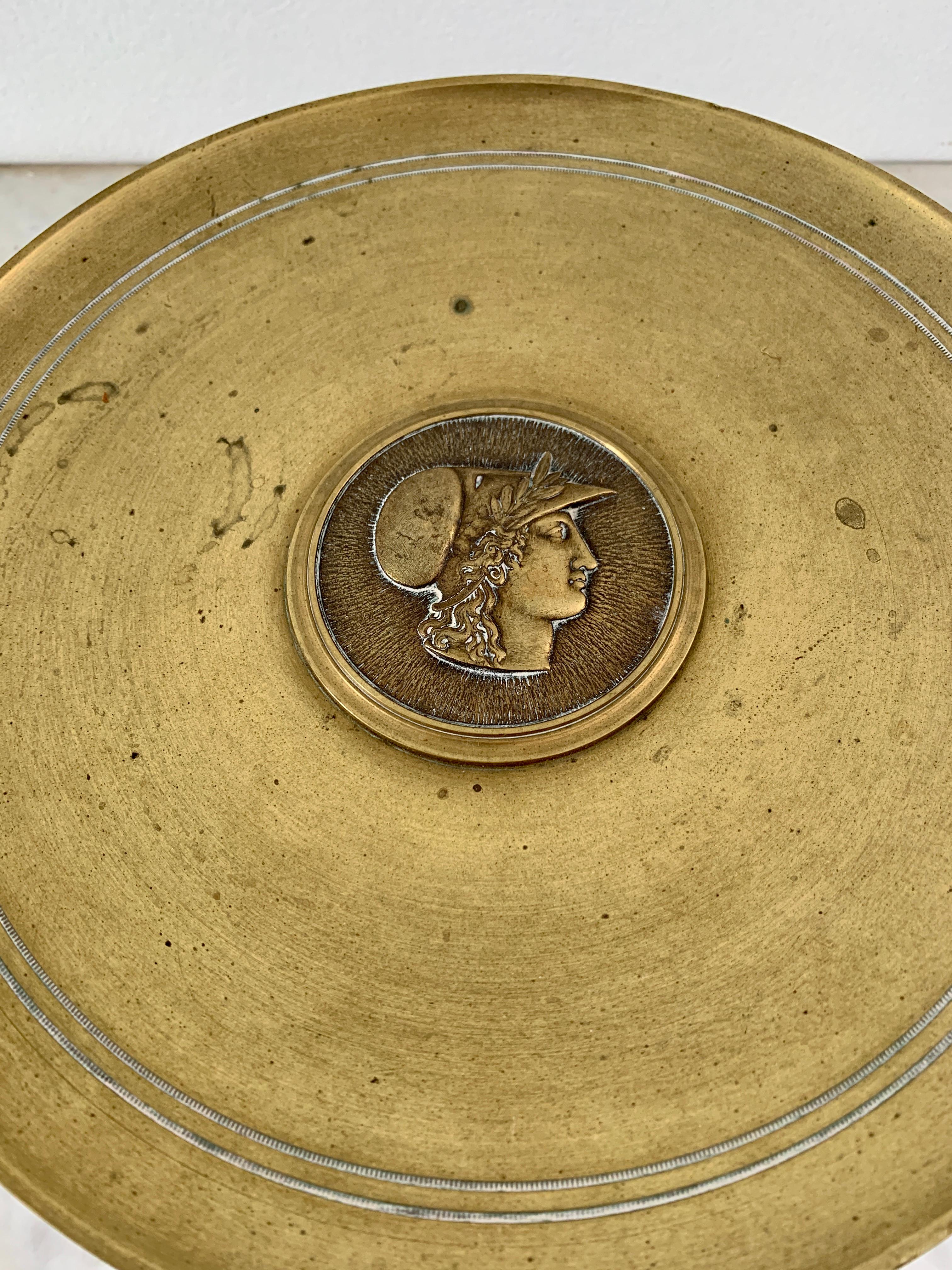 19th Century Italian Grand Tour Brass Tazza In Good Condition In Elkhart, IN