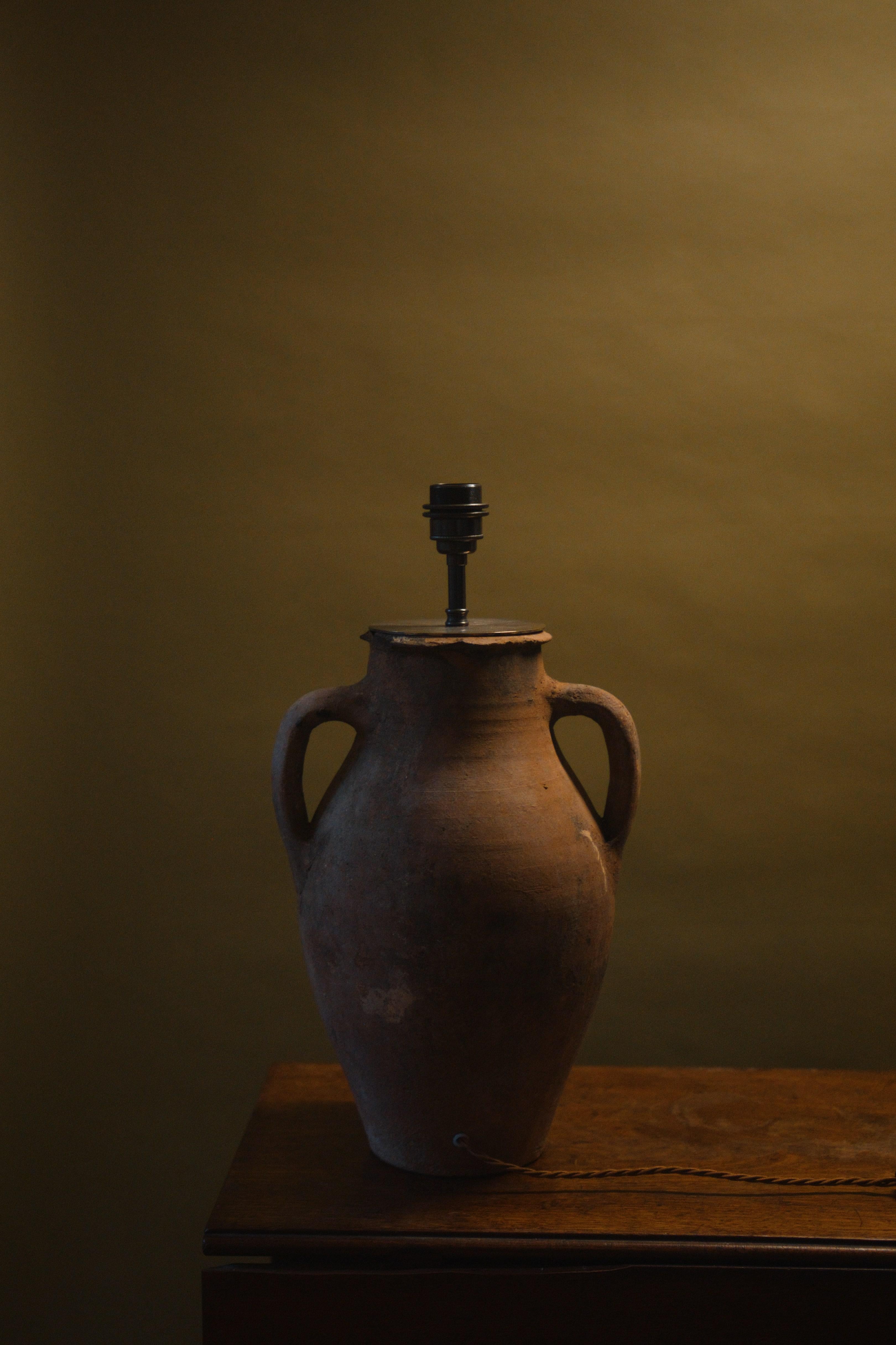 Turkish 19th Century Izmir Utility Pot Lamp – Vintage Handcrafted Mediterranean Lighting