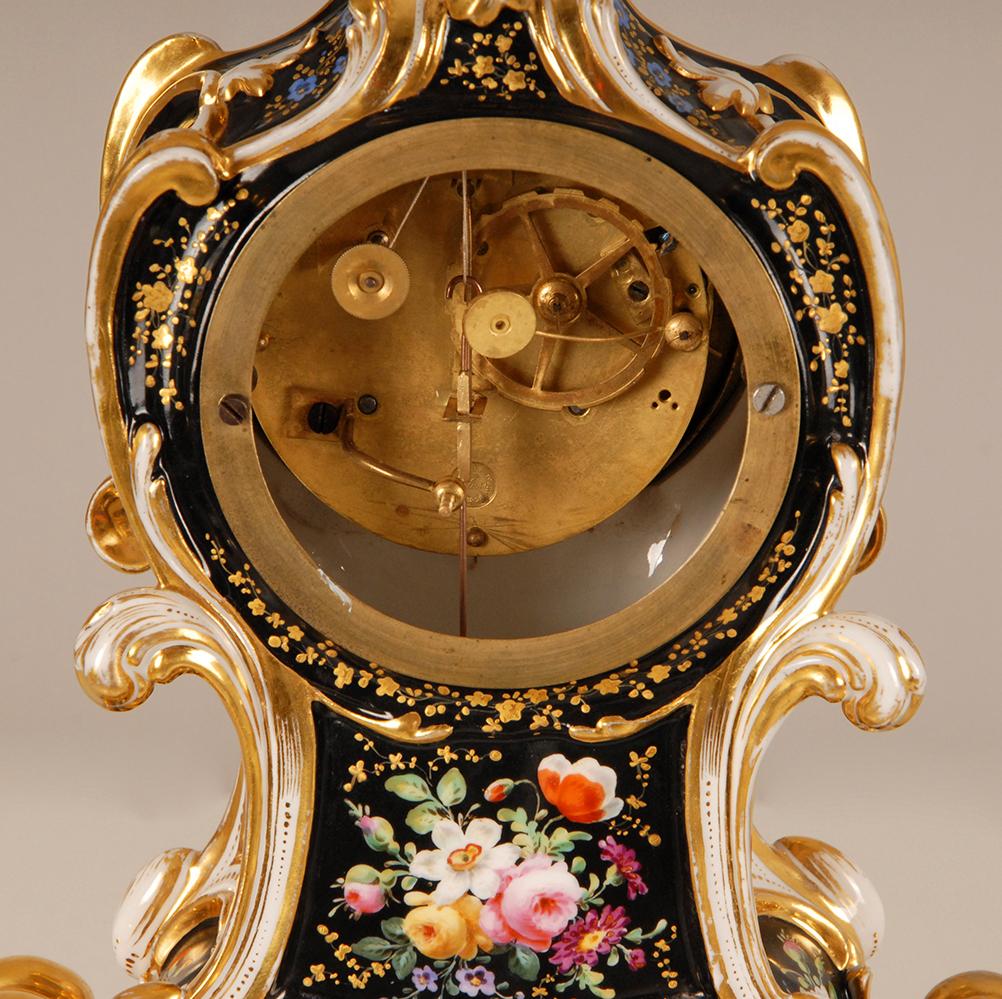 Hand-Crafted 19th Century Jacob Petit Porcelain Mantel Clock French Paris Porcelain Pendulum