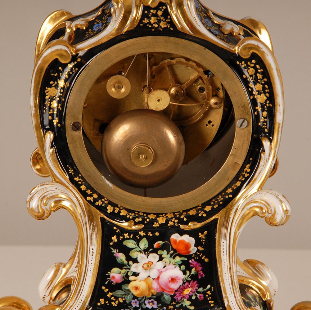 19th Century Jacob Petit Porcelain Mantel Clock French Paris Porcelain Pendulum In Good Condition In Wommelgem, VAN