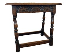 19th Century Jacobean English Oak Joint Stool