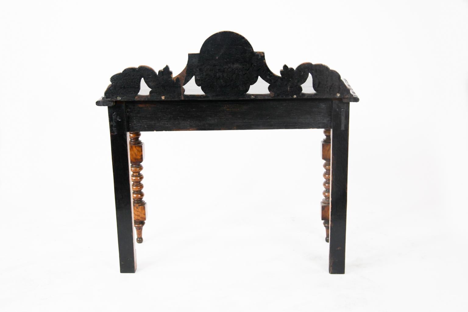 19th Century Jacobean Revival Carved Oak Side Table For Sale 2