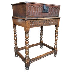 Antique 19th Century Jacobean Revival Chest or Pedestal Table